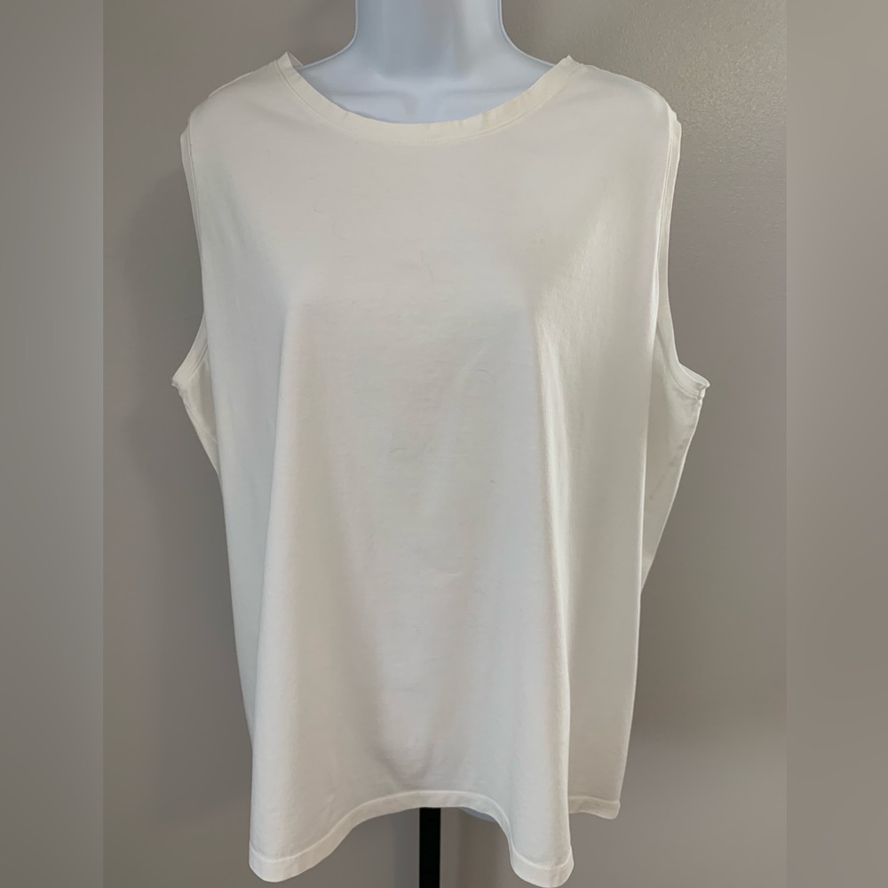 Lands' End Women's White Muscle Tee
